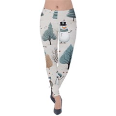 Snowman Snow Christmas Velvet Leggings