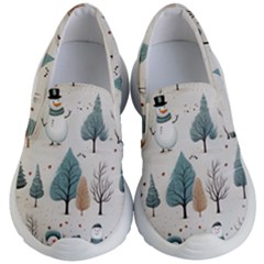 Snowman Snow Christmas Kids Lightweight Slip Ons