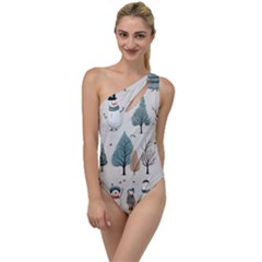 Snowman Snow Christmas To One Side Swimsuit