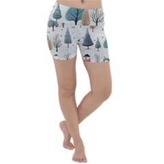 Snowman Snow Christmas Lightweight Velour Yoga Shorts