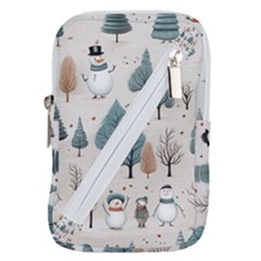 Snowman Snow Christmas Belt Pouch Bag (large)