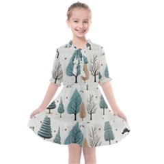 Snowman Snow Christmas Kids  All Frills Chiffon Dress