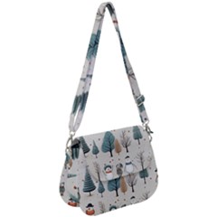 Snowman Snow Christmas Saddle Handbag