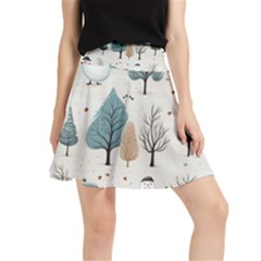 Snowman Snow Christmas Waistband Skirt