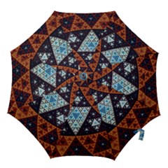 Fractal Triangle Geometric Abstract Pattern Hook Handle Umbrellas (large) by Cemarart