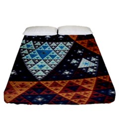 Fractal Triangle Geometric Abstract Pattern Fitted Sheet (queen Size)