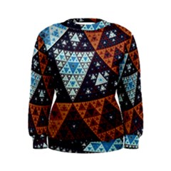 Fractal Triangle Geometric Abstract Pattern Women s Sweatshirt