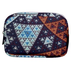 Fractal Triangle Geometric Abstract Pattern Make Up Pouch (small)