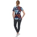 Fractal Triangle Geometric Abstract Pattern Short Sleeve Zip Up Jacket View2