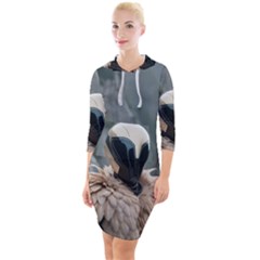 Digital Rebel  Quarter Sleeve Hood Bodycon Dress by 1xmerch