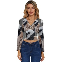 Digital Rebel 6 Long Sleeve V-neck Top