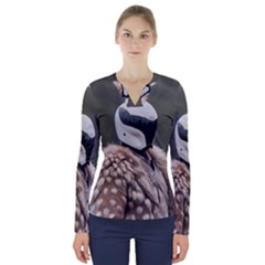 Digital Rebel (13) V-neck Long Sleeve Top by 1xmerch