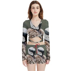 Digital Rebel (13) Velvet Wrap Crop Top And Shorts Set by 1xmerch