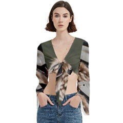 Digital Rebel (13) Trumpet Sleeve Cropped Top