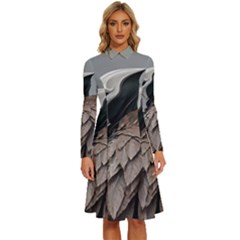 Digital Rebel (18) Long Sleeve Shirt Collar A-line Dress by 1xmerch