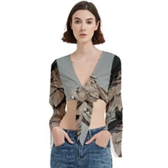 Digital Rebel (18) Trumpet Sleeve Cropped Top