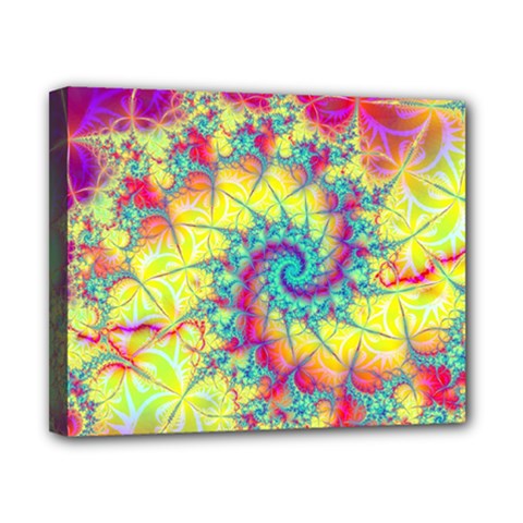 Fractal Spiral Abstract Background Vortex Yellow Canvas 10  X 8  (stretched) by Ket1n9