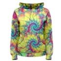 Fractal Spiral Abstract Background Vortex Yellow Women s Pullover Hoodie View1