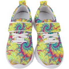 Fractal Spiral Abstract Background Vortex Yellow Kids  Velcro Strap Shoes by Ket1n9