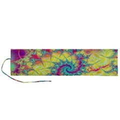 Fractal Spiral Abstract Background Vortex Yellow Roll Up Canvas Pencil Holder (l) by Ket1n9