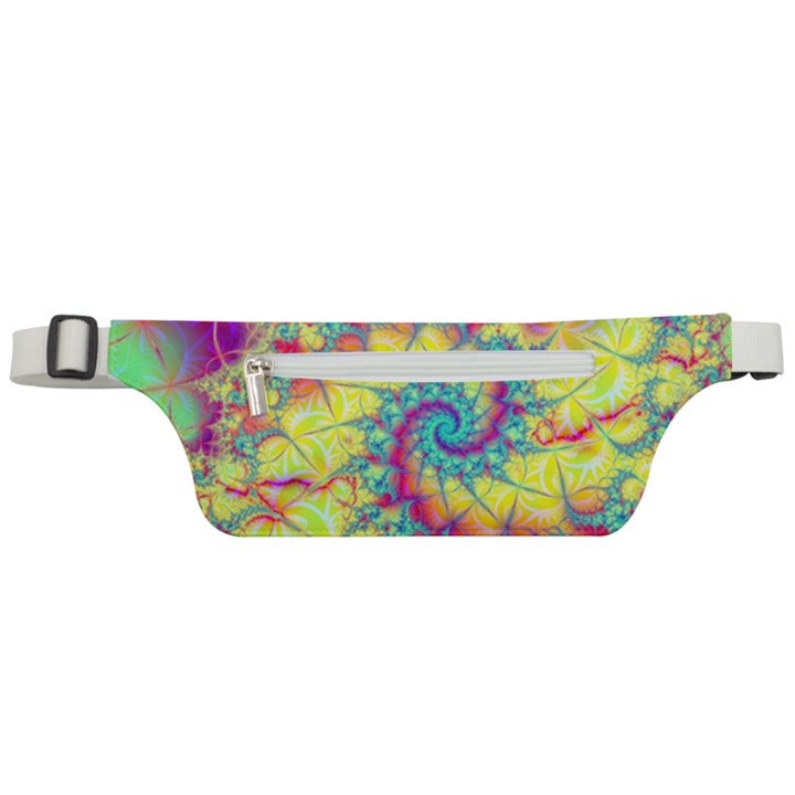 Fractal Spiral Abstract Background Vortex Yellow Active Waist Bag