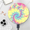 Fractal Spiral Abstract Background Vortex Yellow Wireless Fast Charger(White) View1