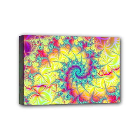 Fractal Spiral Abstract Background Vortex Yellow Mini Canvas 6  X 4  (stretched) by Ket1n9