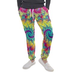 Fractal Spiral Abstract Background Vortex Yellow Men s Jogger Sweatpants