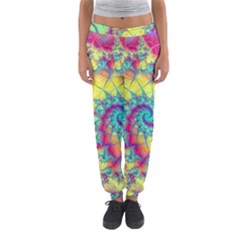 Fractal Spiral Abstract Background Vortex Yellow Women s Jogger Sweatpants