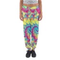 Fractal Spiral Abstract Background Vortex Yellow Women s Jogger Sweatpants View1