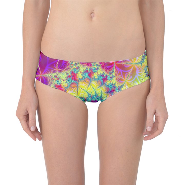 Fractal Spiral Abstract Background Vortex Yellow Classic Bikini Bottoms