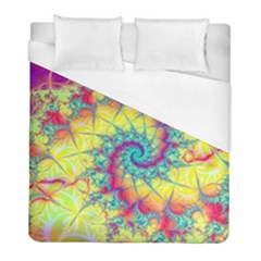 Fractal Spiral Abstract Background Vortex Yellow Duvet Cover (full/ Double Size) by Ket1n9