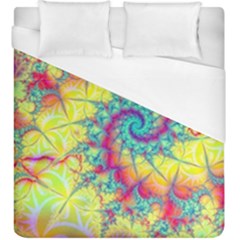 Fractal Spiral Abstract Background Vortex Yellow Duvet Cover (king Size)