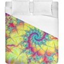 Fractal Spiral Abstract Background Vortex Yellow Duvet Cover (California King Size) View1