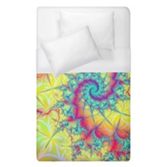 Fractal Spiral Abstract Background Vortex Yellow Duvet Cover (single Size)