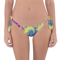 Fractal Spiral Abstract Background Vortex Yellow Reversible Bikini Bottoms