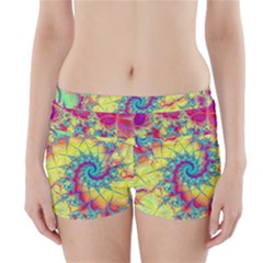 Fractal Spiral Abstract Background Vortex Yellow Boyleg Bikini Wrap Bottoms by Ket1n9