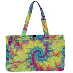 Fractal Spiral Abstract Background Vortex Yellow Canvas Work Bag by Ket1n9