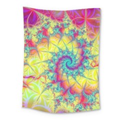 Fractal Spiral Abstract Background Vortex Yellow Medium Tapestry