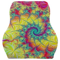 Fractal Spiral Abstract Background Vortex Yellow Car Seat Velour Cushion 