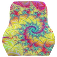 Fractal Spiral Abstract Background Vortex Yellow Car Seat Back Cushion  by Ket1n9