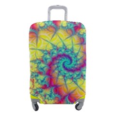 Fractal Spiral Abstract Background Vortex Yellow Luggage Cover (small)