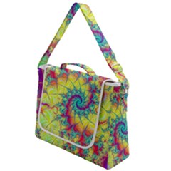 Fractal Spiral Abstract Background Vortex Yellow Box Up Messenger Bag