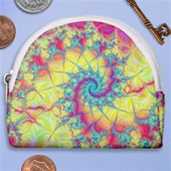 Fractal Spiral Abstract Background Vortex Yellow Horseshoe Style Canvas Pouch