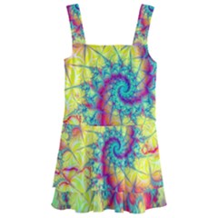 Fractal Spiral Abstract Background Vortex Yellow Kids  Layered Skirt Swimsuit