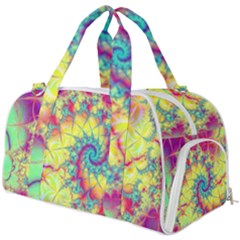 Fractal Spiral Abstract Background Vortex Yellow Burner Gym Duffle Bag