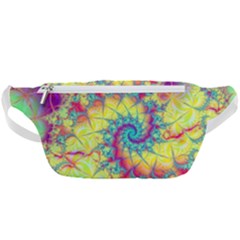 Fractal Spiral Abstract Background Vortex Yellow Waist Bag  by Ket1n9