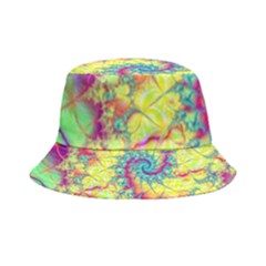 Fractal Spiral Abstract Background Vortex Yellow Inside Out Bucket Hat