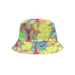 Fractal Spiral Abstract Background Vortex Yellow Inside Out Bucket Hat (kids)