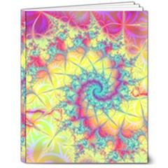 Fractal Spiral Abstract Background Vortex Yellow 8  X 10  Softcover Notebook